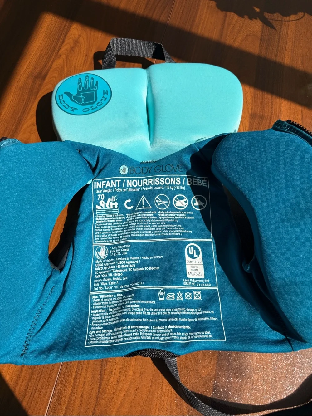 Kids Teal and Navy Life Jacket Vest - Child Safety Floatation
